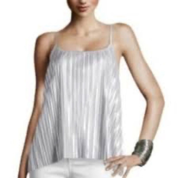 H&M spaghetti strap silver pleated top - Picture 1 of 5